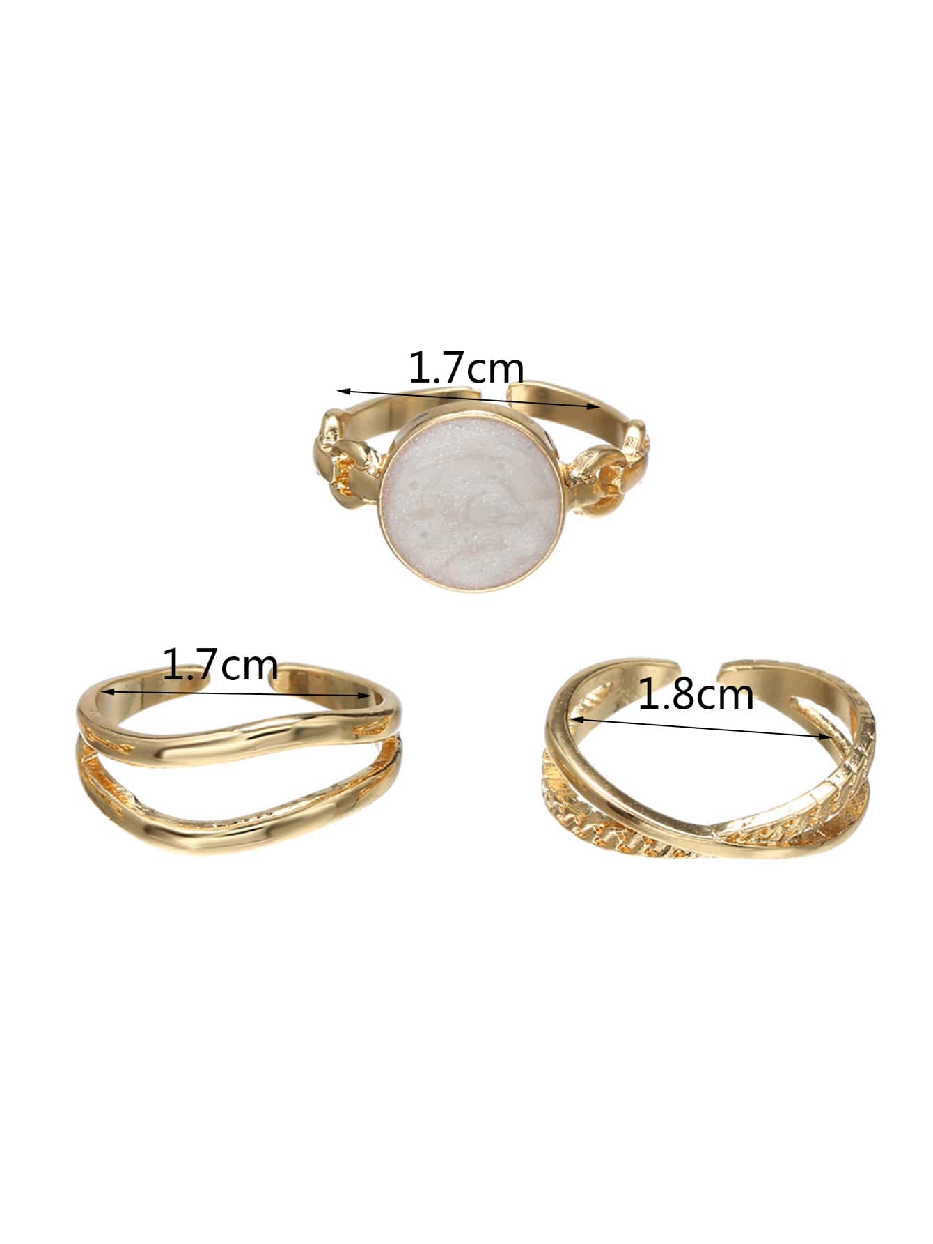 RINTOLER – Ensemble de 3 Bagues Ouvertes