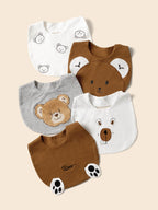Lot de 3 Bavoirs Enfant – Motifs Ours