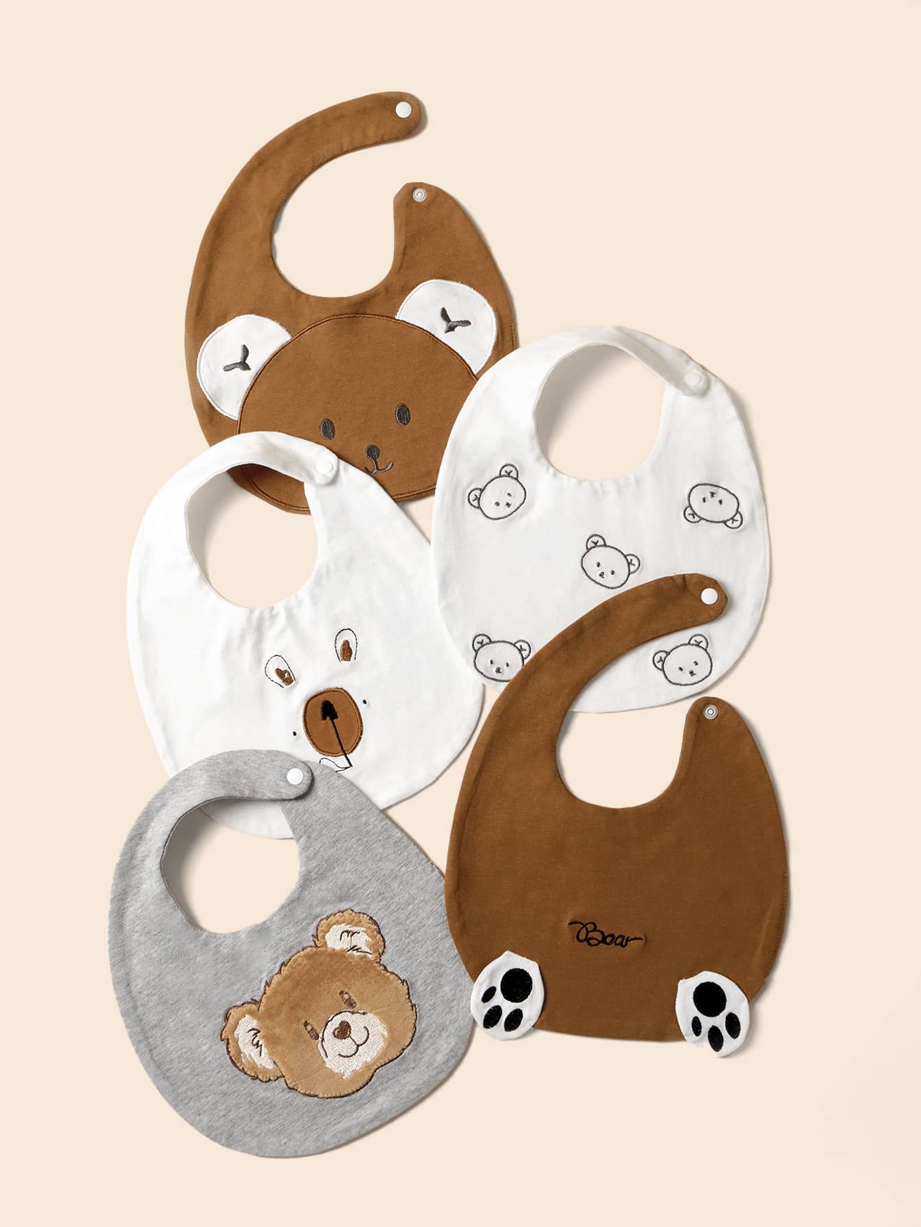 Lot de 3 Bavoirs Enfant – Motifs Ours