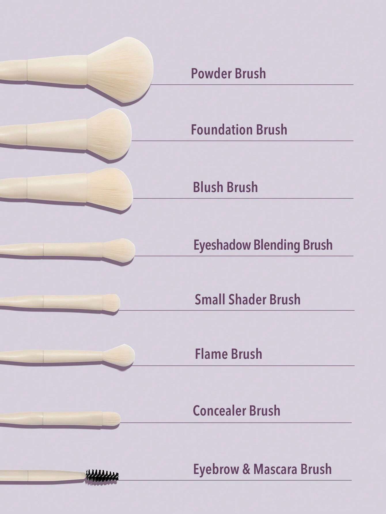 SHEGLAM – Ensemble de 8 Pinceaux de Maquillage Professionnels