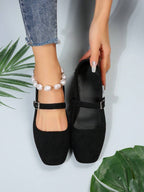 STRIDES  - Ballerines Mary Janes à Bout Carré Minimaliste
