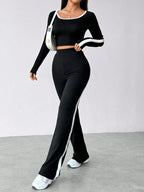 Flirla - Ensemble Color-Block Manches Longues