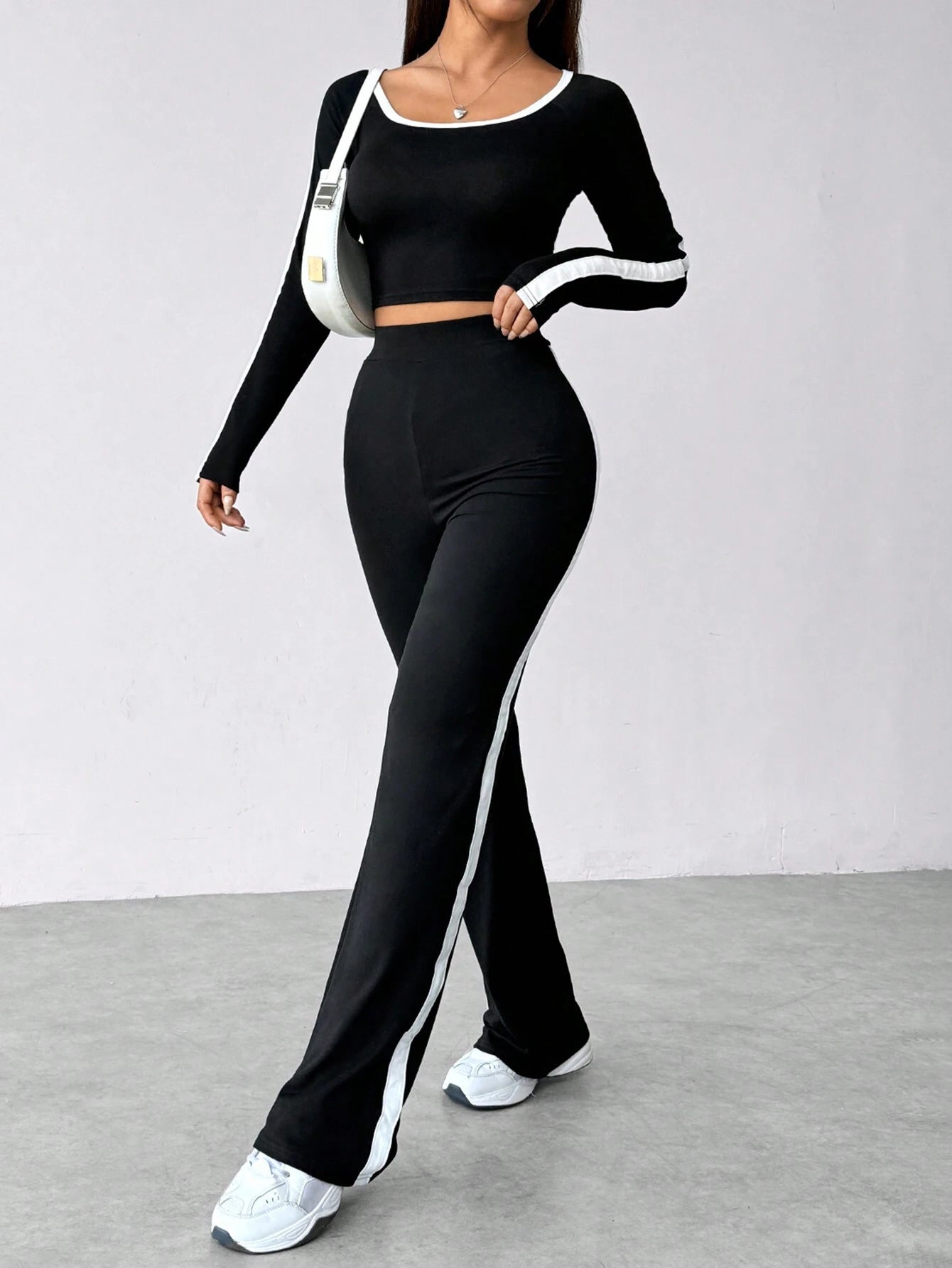 Flirla - Ensemble Color-Block Manches Longues
