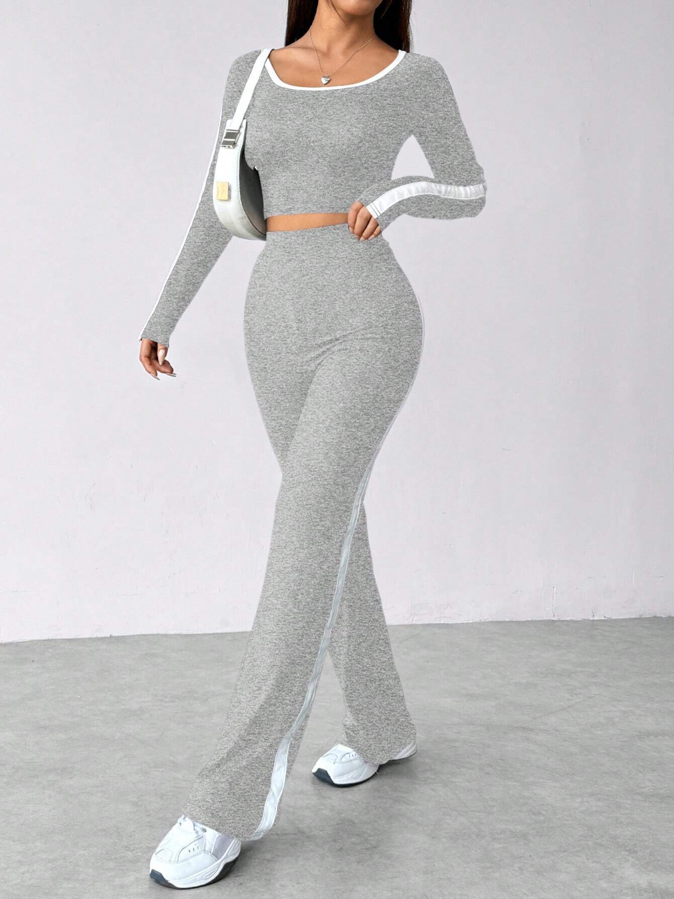 Flirla - Ensemble Color-Block Manches Longues