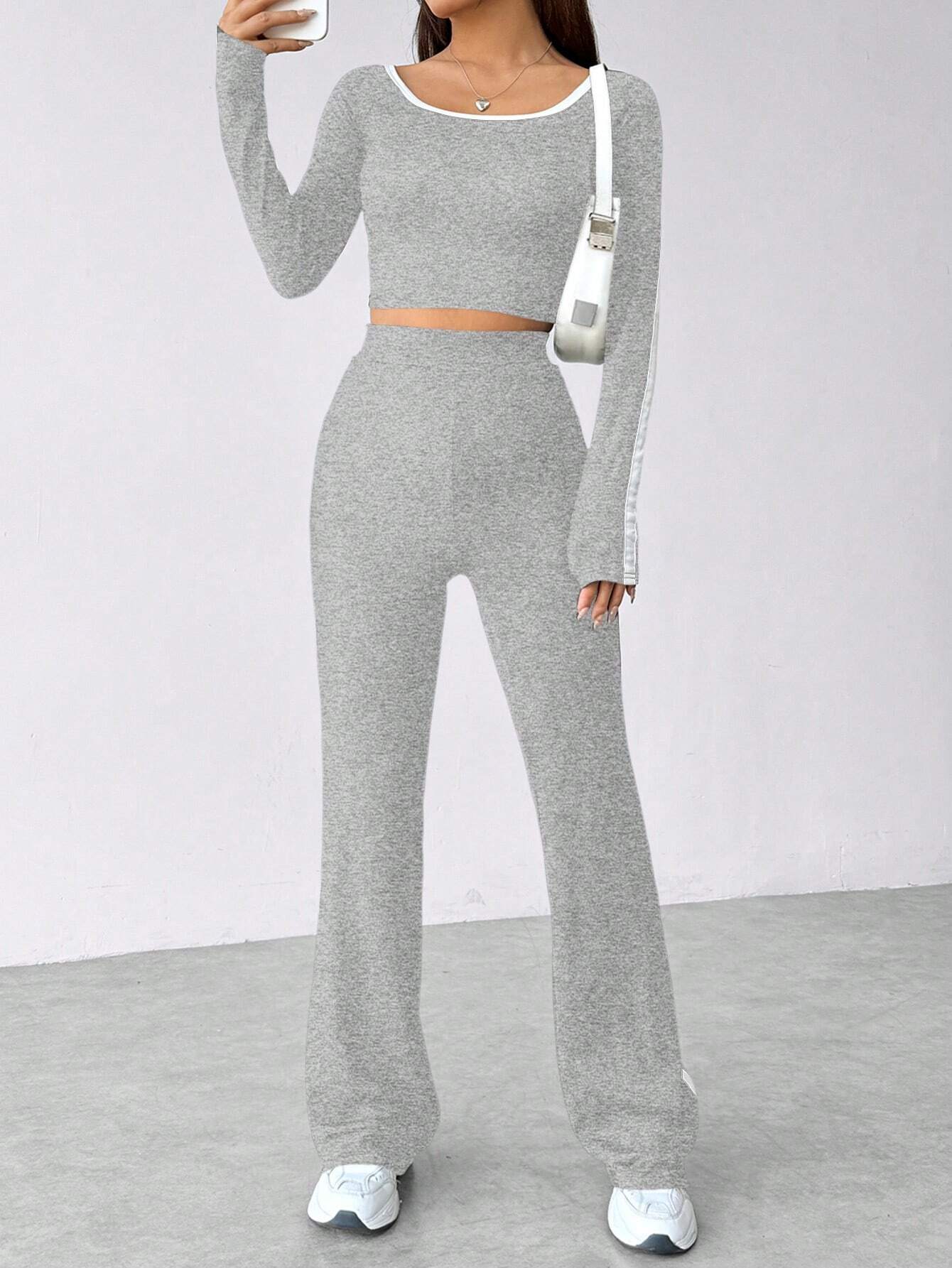 Flirla - Ensemble Color-Block Manches Longues