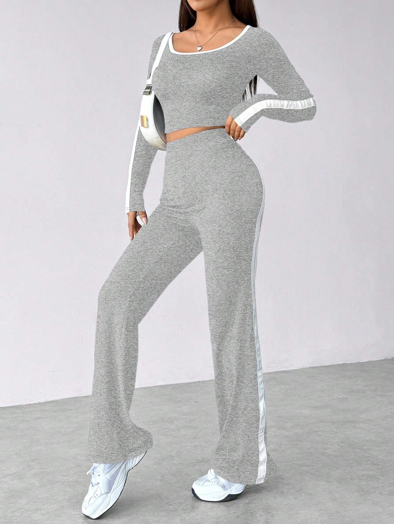 Flirla - Ensemble Color-Block Manches Longues