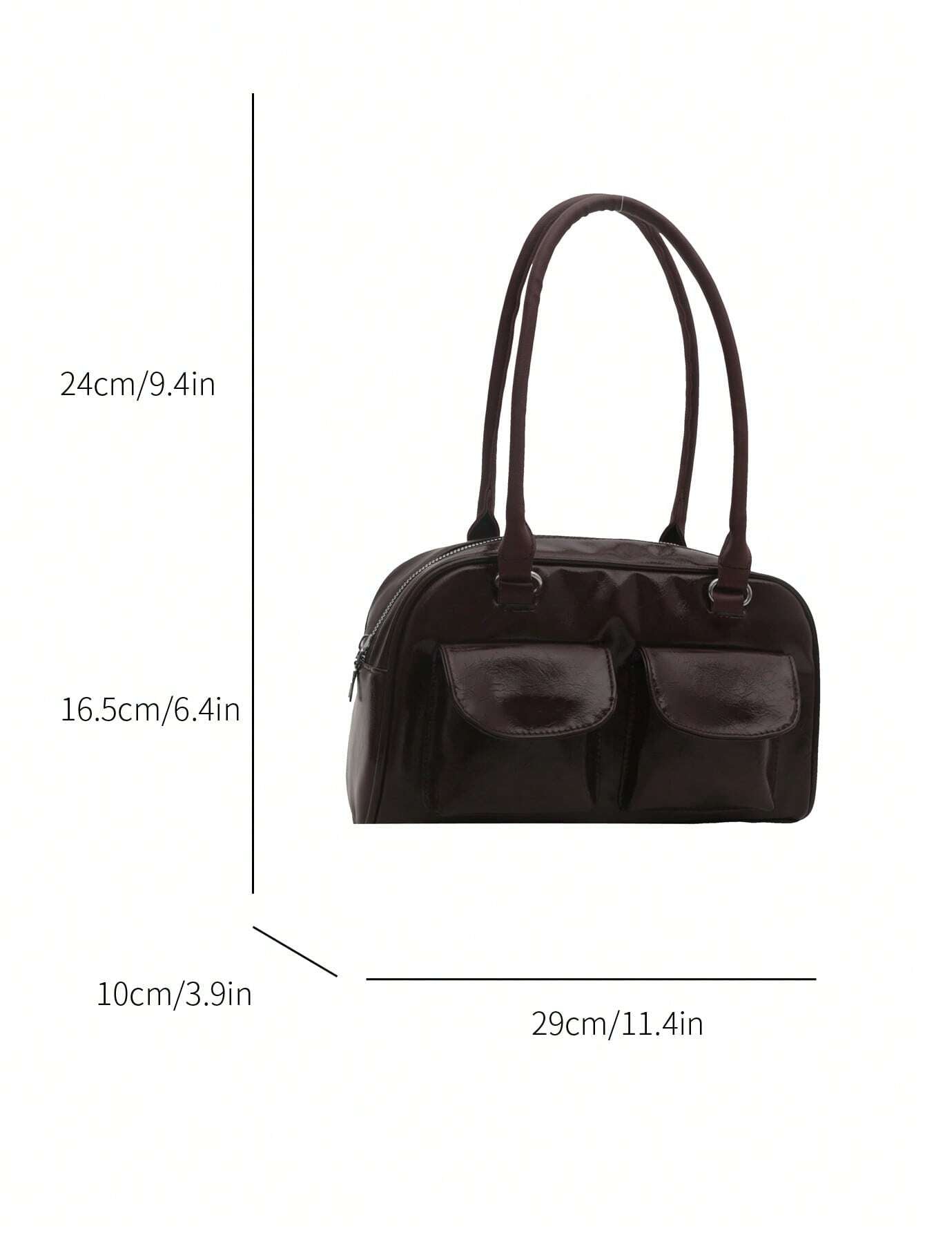 FFAN BAGS - Sac à Main "City Retro" – Chocolat Verni