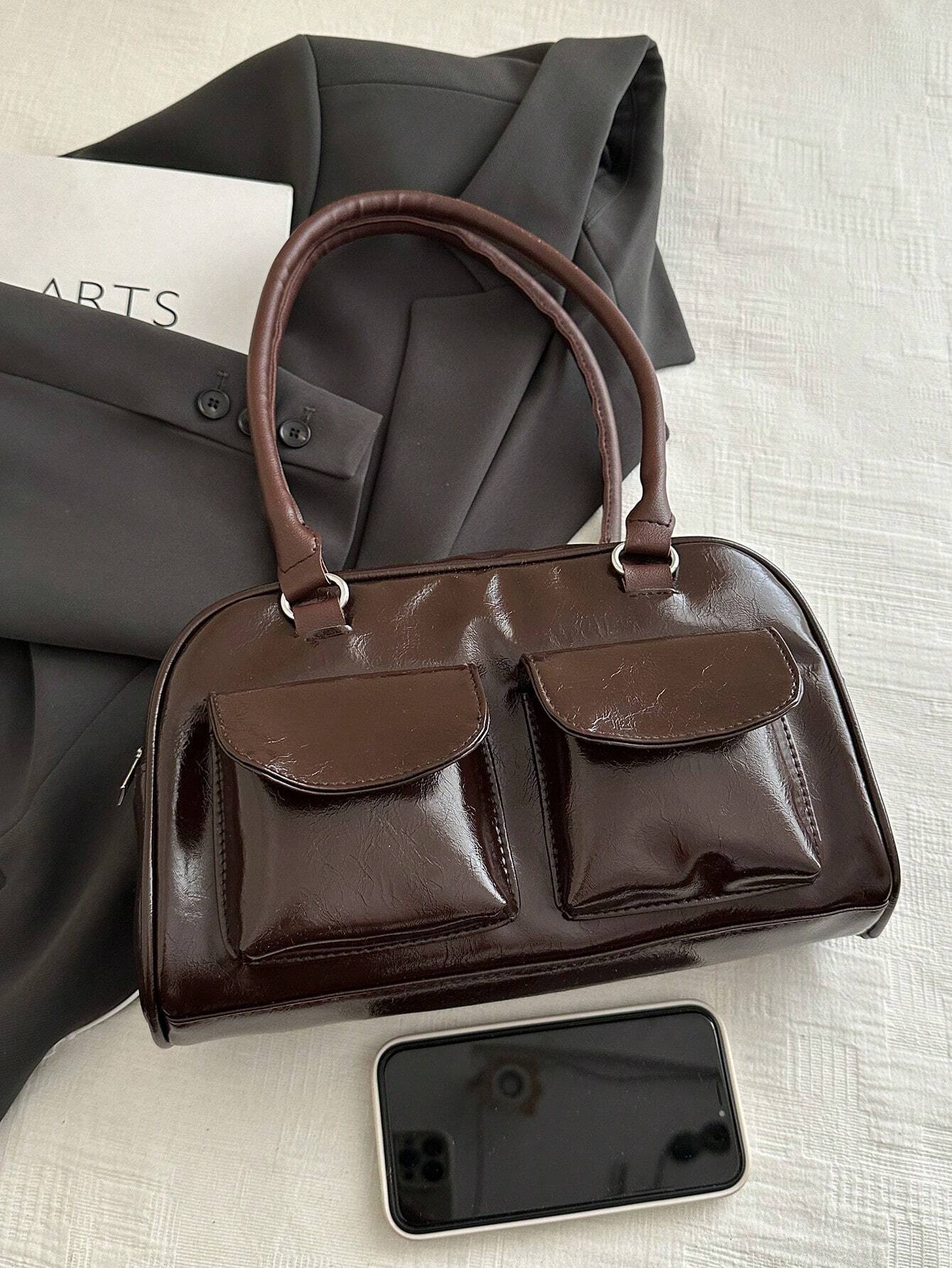 FFAN BAGS - Sac à Main "City Retro" – Chocolat Verni