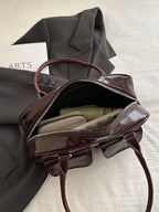 FFAN BAGS - Sac à Main "City Retro" – Chocolat Verni