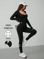 SHEIN PETITE - Combinaison Manches Longues Noire