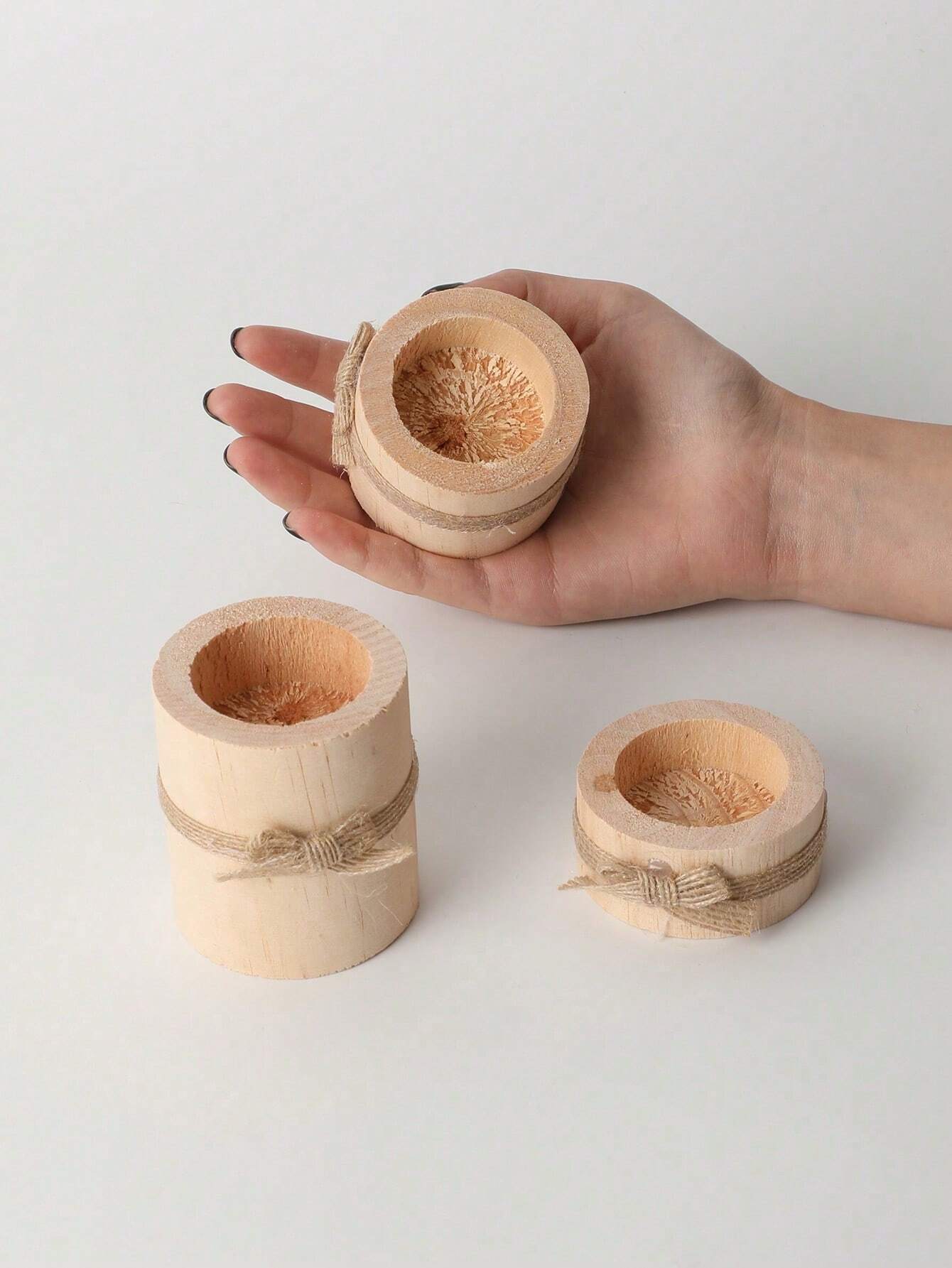 Porte-Bougie en Bois – 3 Pièces