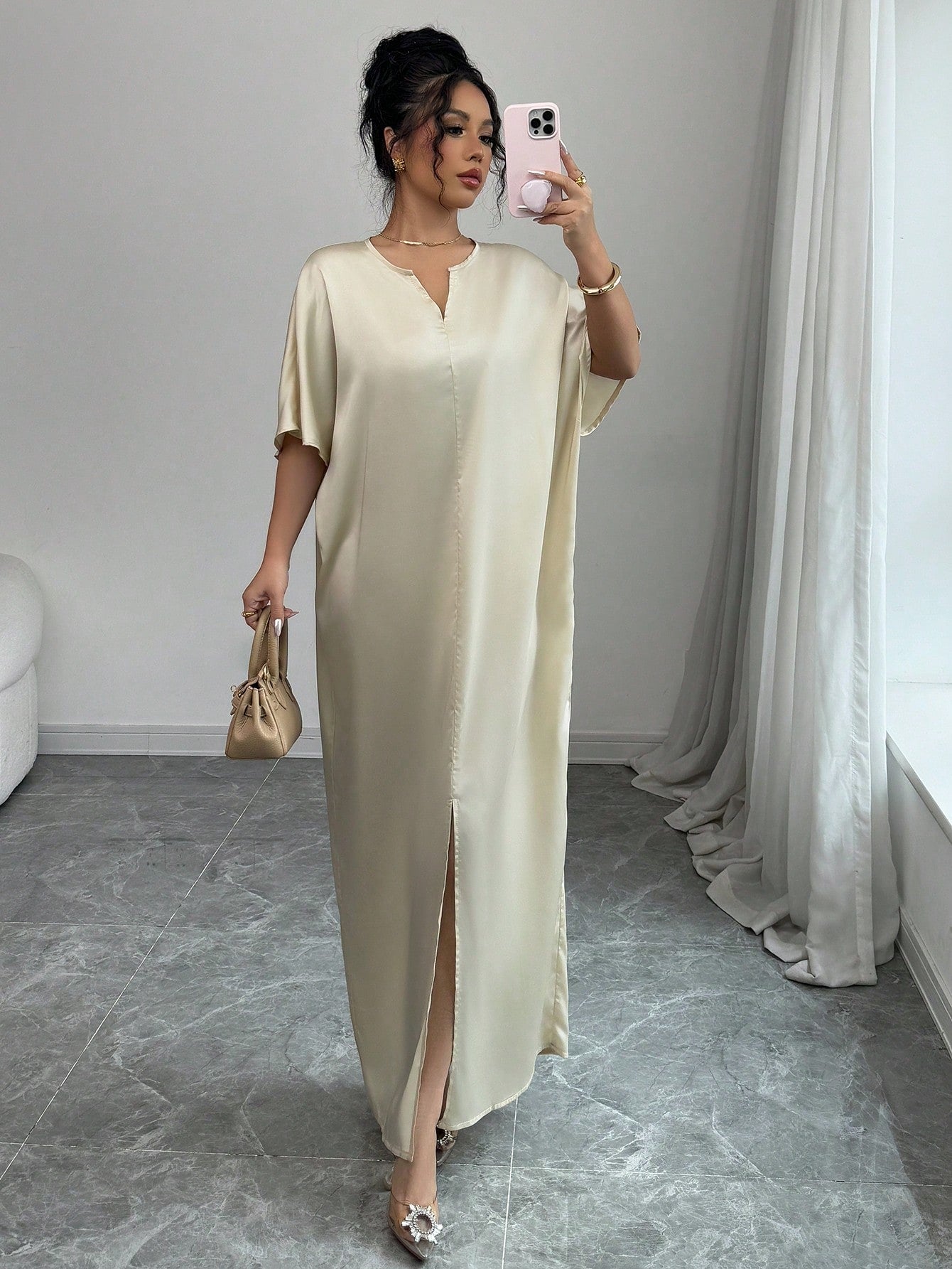 ELENZGA – Robe Longue Satinée