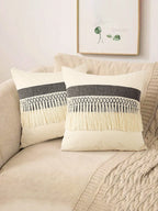 Housse de Coussin Bohème à Pompons