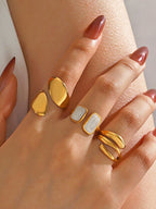 Set de Bagues Géométriques Or 18K