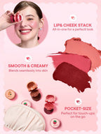 SHEGLAM – Lip & Cheek Stack – Trio Blush et Rouge à Lèvres Crémeux