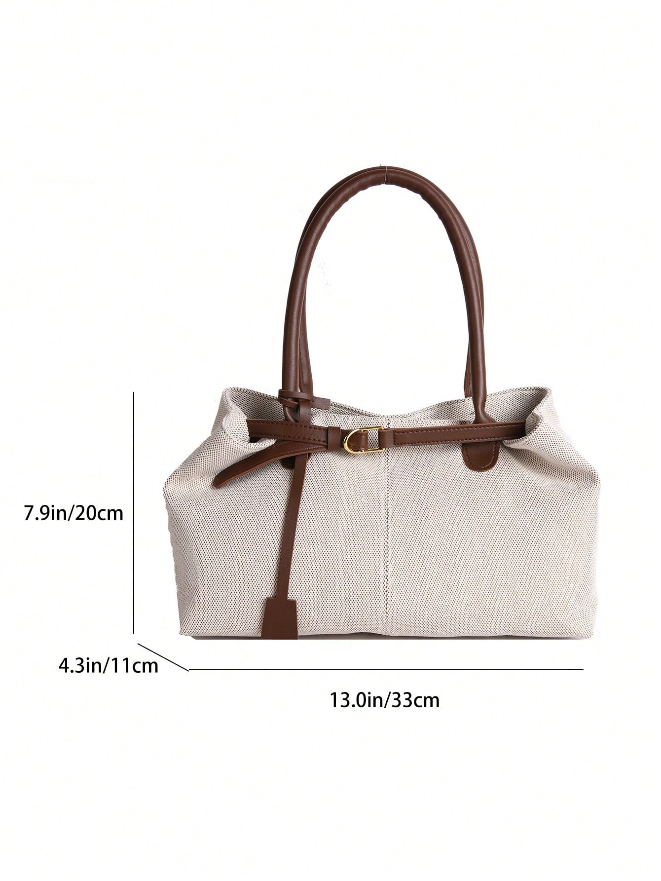ESSENCEBAG - Grand Sac Cabas en Toile Texturée et Marron