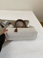 ESSENCEBAG - Grand Sac Cabas en Toile Texturée et Marron