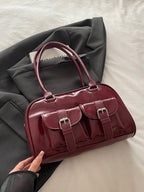 JOYRYDE - Sac à Main "Bordeaux Gloss" – Détails Boucles