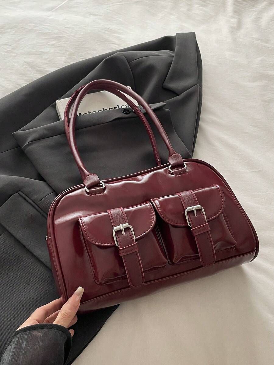 JOYRYDE - Sac à Main "Bordeaux Gloss" – Détails Boucles