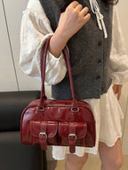 JOYRYDE - Sac à Main "Bordeaux Gloss" – Détails Boucles