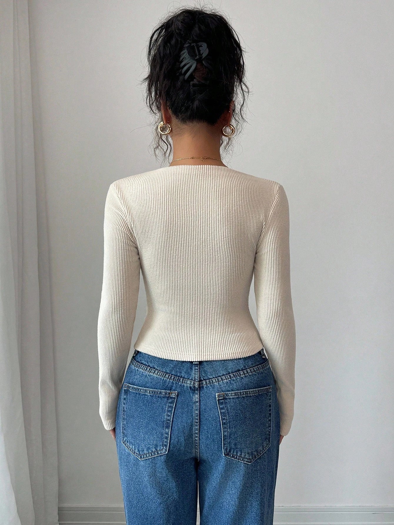 SELIANNE – Haut Asymétrique Velouté