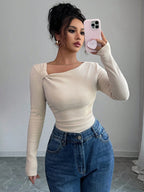 SELIANNE – Haut Asymétrique Velouté