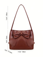 FFAN BAGS - Sac à Épaule "Coquette" – Noeud Géant & Cuir Souple