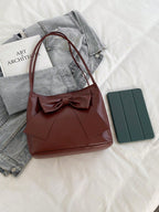 FFAN BAGS - Sac à Épaule "Coquette" – Noeud Géant & Cuir Souple