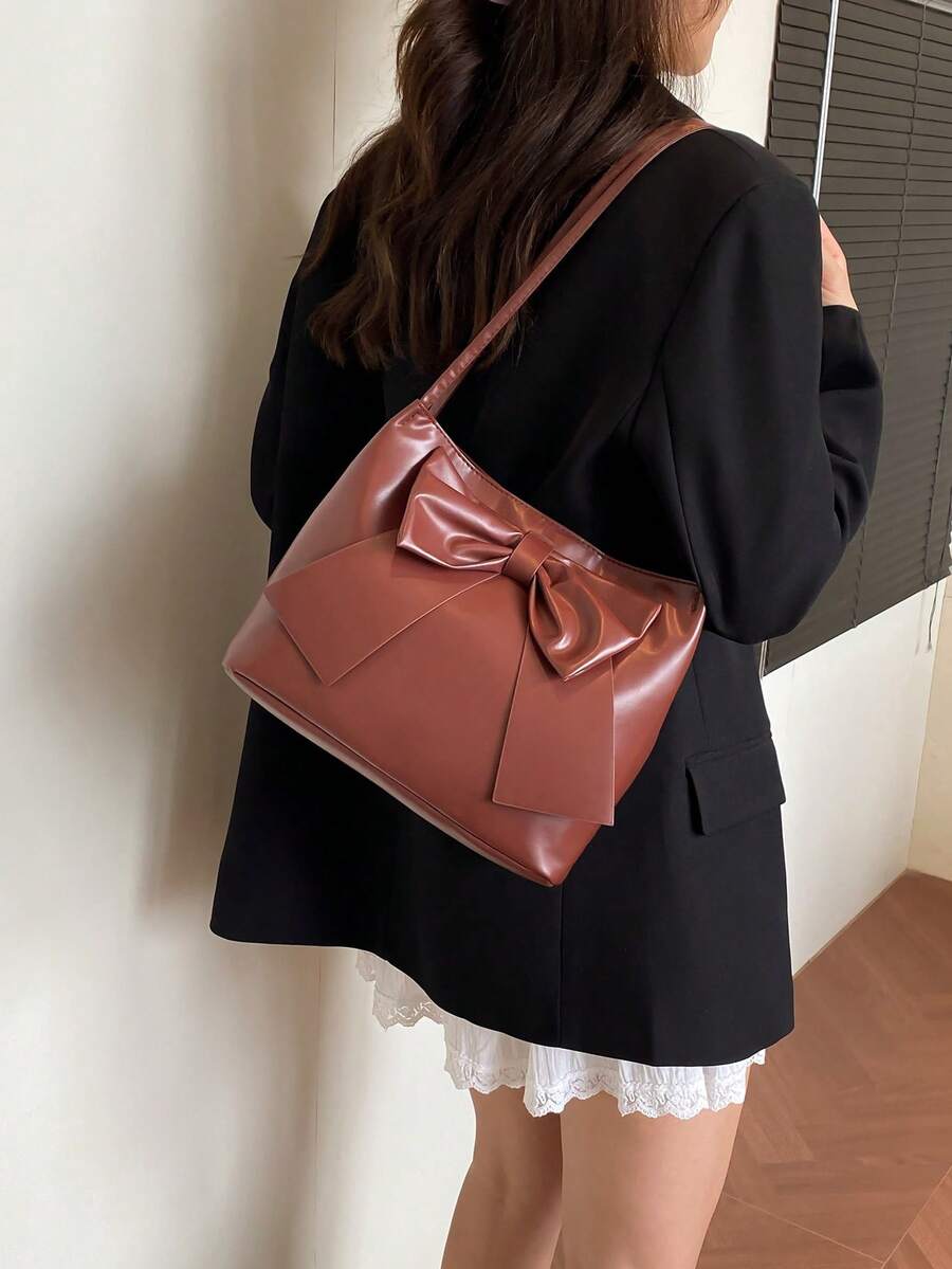 FFAN BAGS - Sac à Épaule "Coquette" – Noeud Géant & Cuir Souple