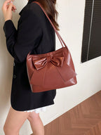 FFAN BAGS - Sac à Épaule "Coquette" – Noeud Géant & Cuir Souple