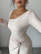 ELENZGA– Robe Maille Asymétrique