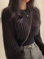 INAWLY - Pull Col Rond Manches Longues
