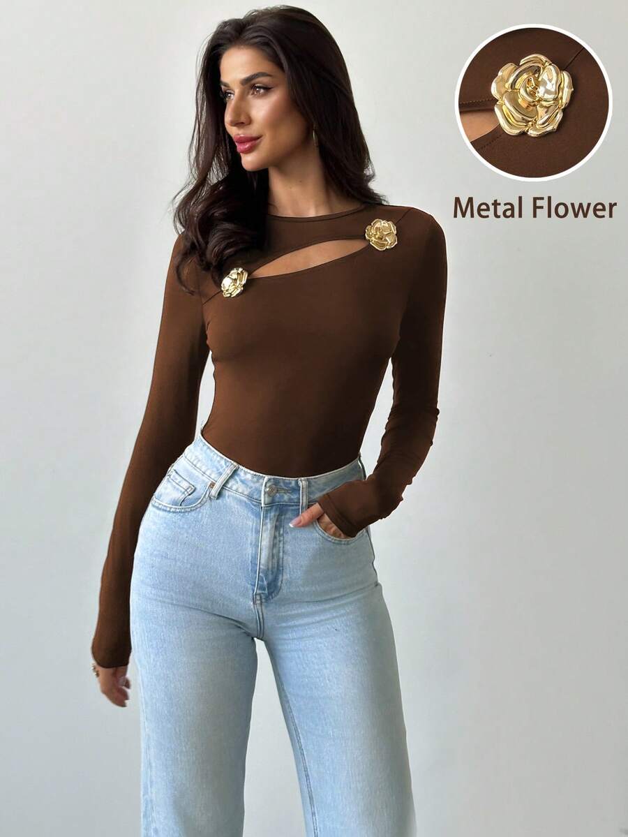 FIRERIE – Top "Éclat Floral" à Découpe Asymétrique