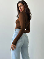 FIRERIE – Top "Éclat Floral" à Découpe Asymétrique