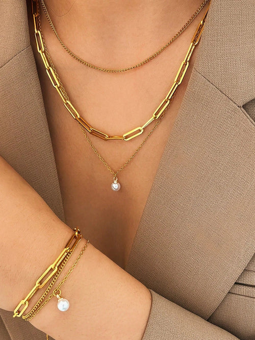 AMONG - Parure "Éclat de Perle" – Collier & Bracelet Assorti - Véluxe - Daily Look