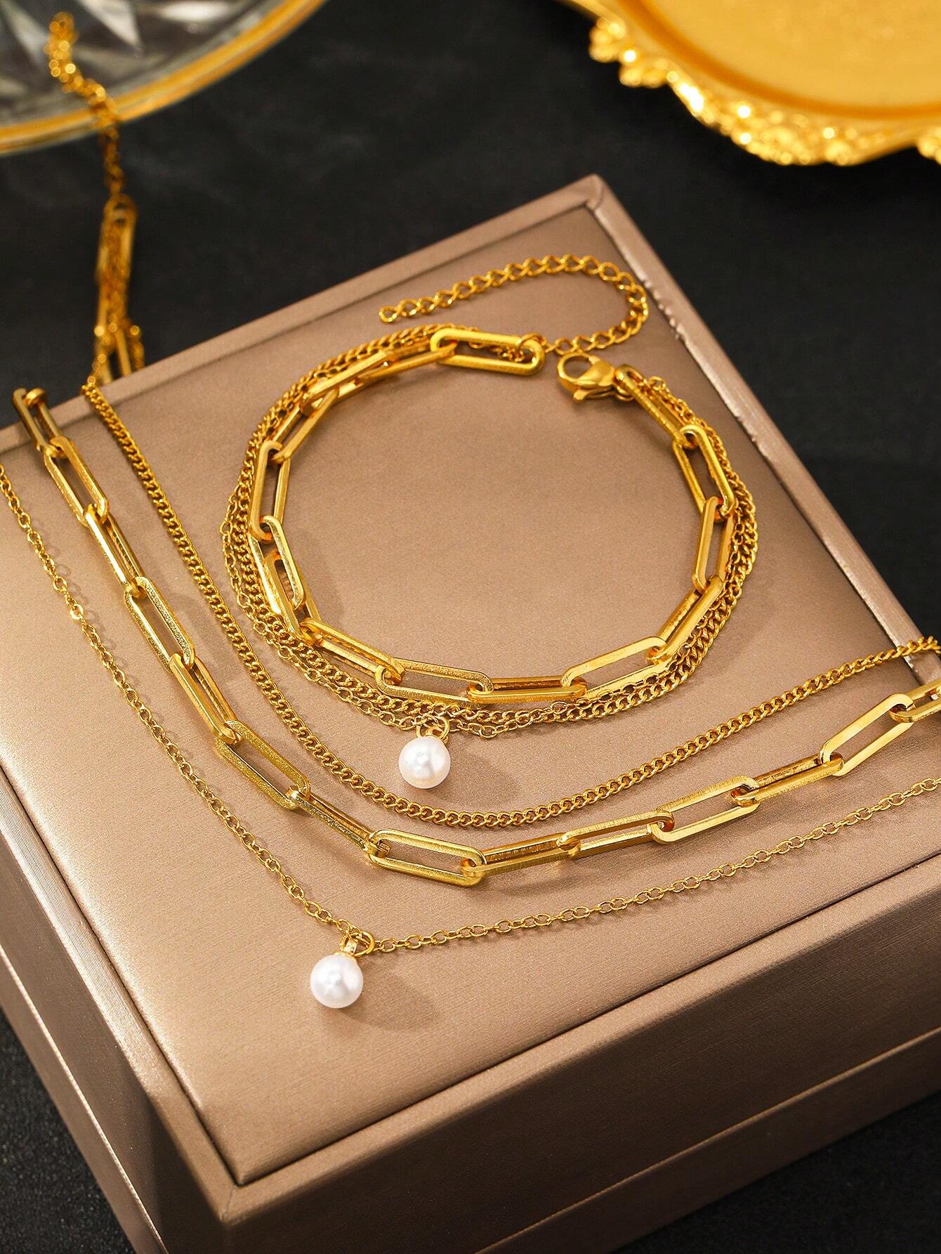 AMONG - Parure "Éclat de Perle" – Collier & Bracelet Assorti - Véluxe - Daily Look