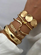 AURISTY – Lot de 5 Bracelets Dorés - Véluxe - Daily Look