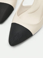 COCO BIZCHIC - Escarpins Slingback "Élégance Bicolore" – Talon Carré Confort - Véluxe - Daily Look