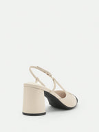 COCO BIZCHIC - Escarpins Slingback "Élégance Bicolore" – Talon Carré Confort - Véluxe - Daily Look