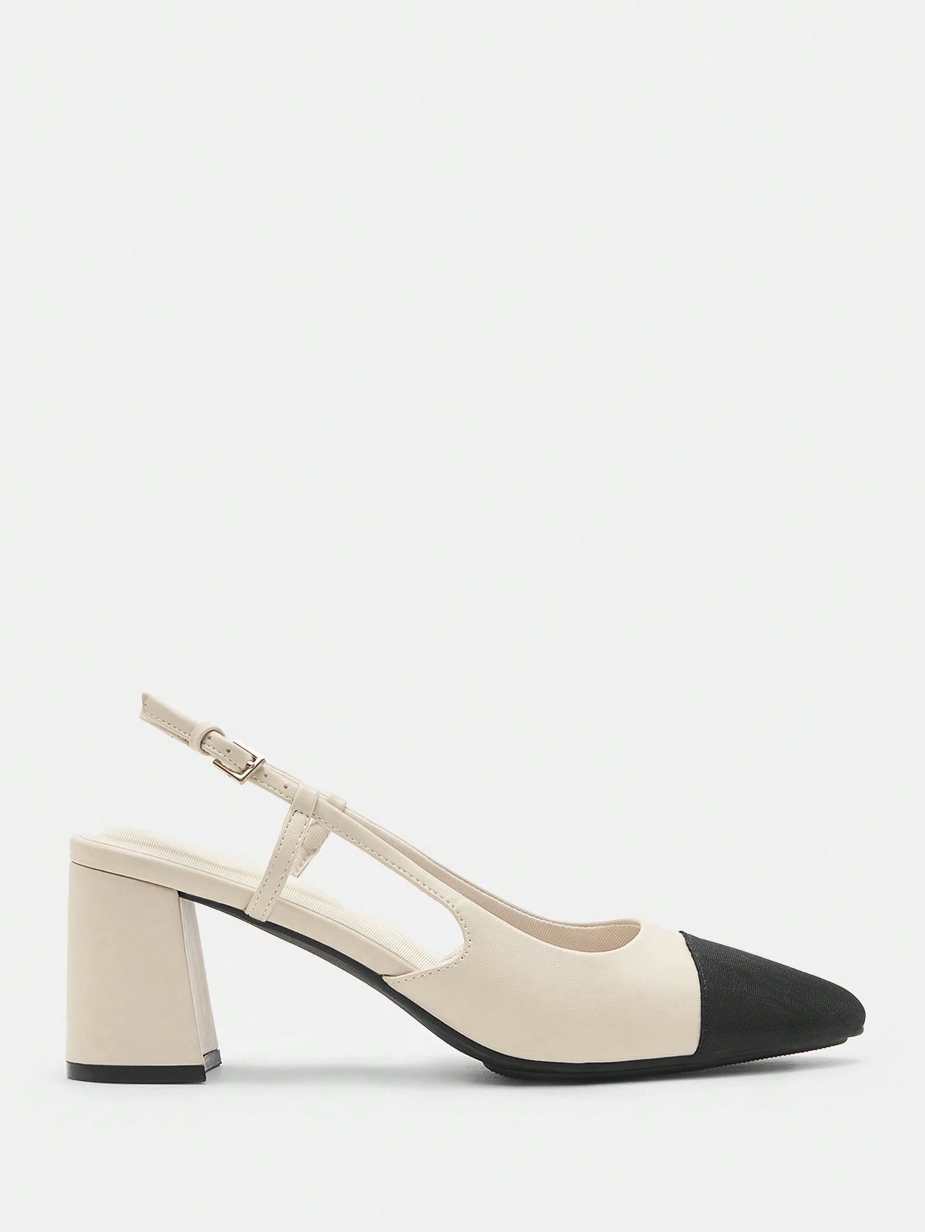 COCO BIZCHIC - Escarpins Slingback "Élégance Bicolore" – Talon Carré Confort - Véluxe - Daily Look