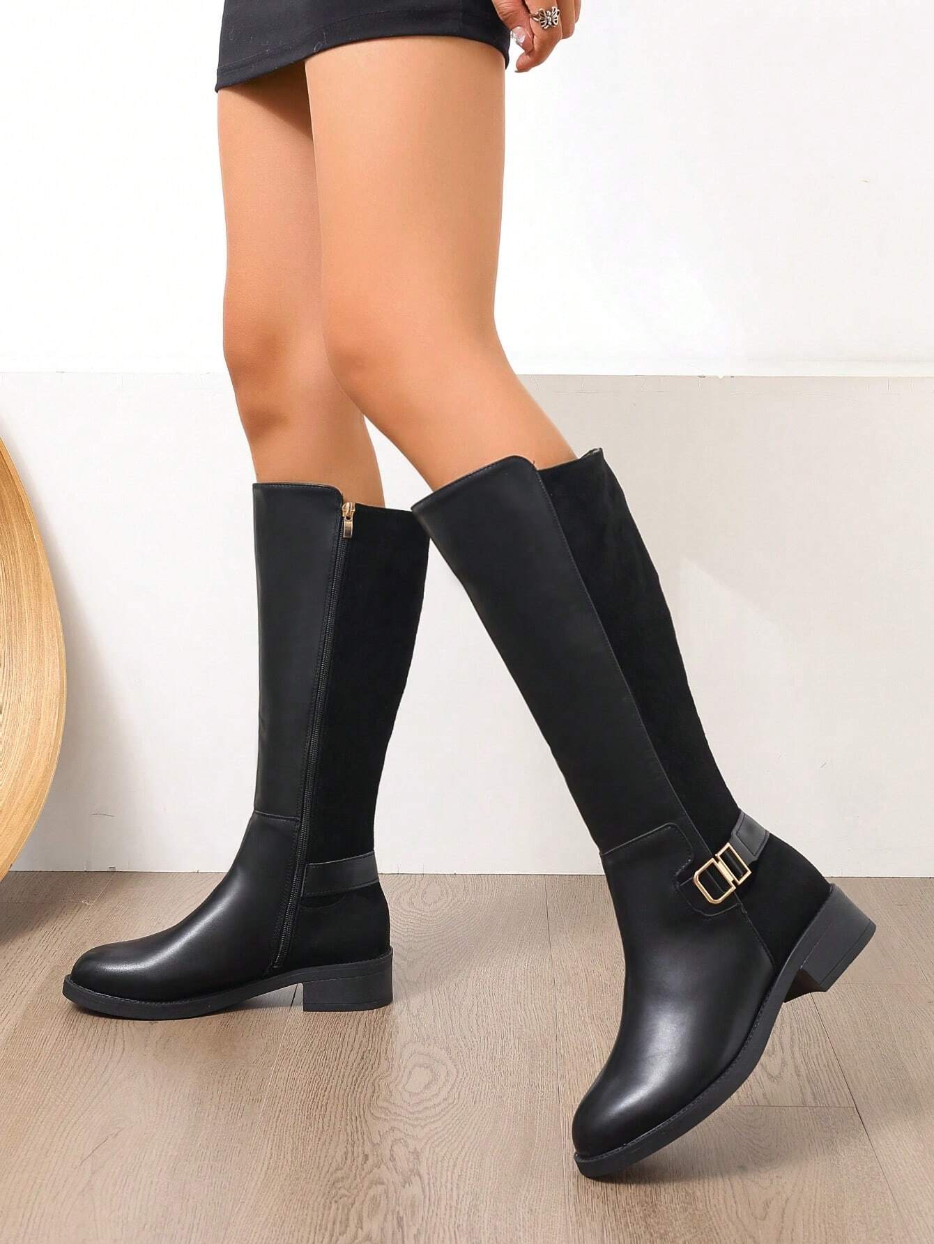 EASY – Bottes Plates Hautes Noires - Véluxe - Daily Look