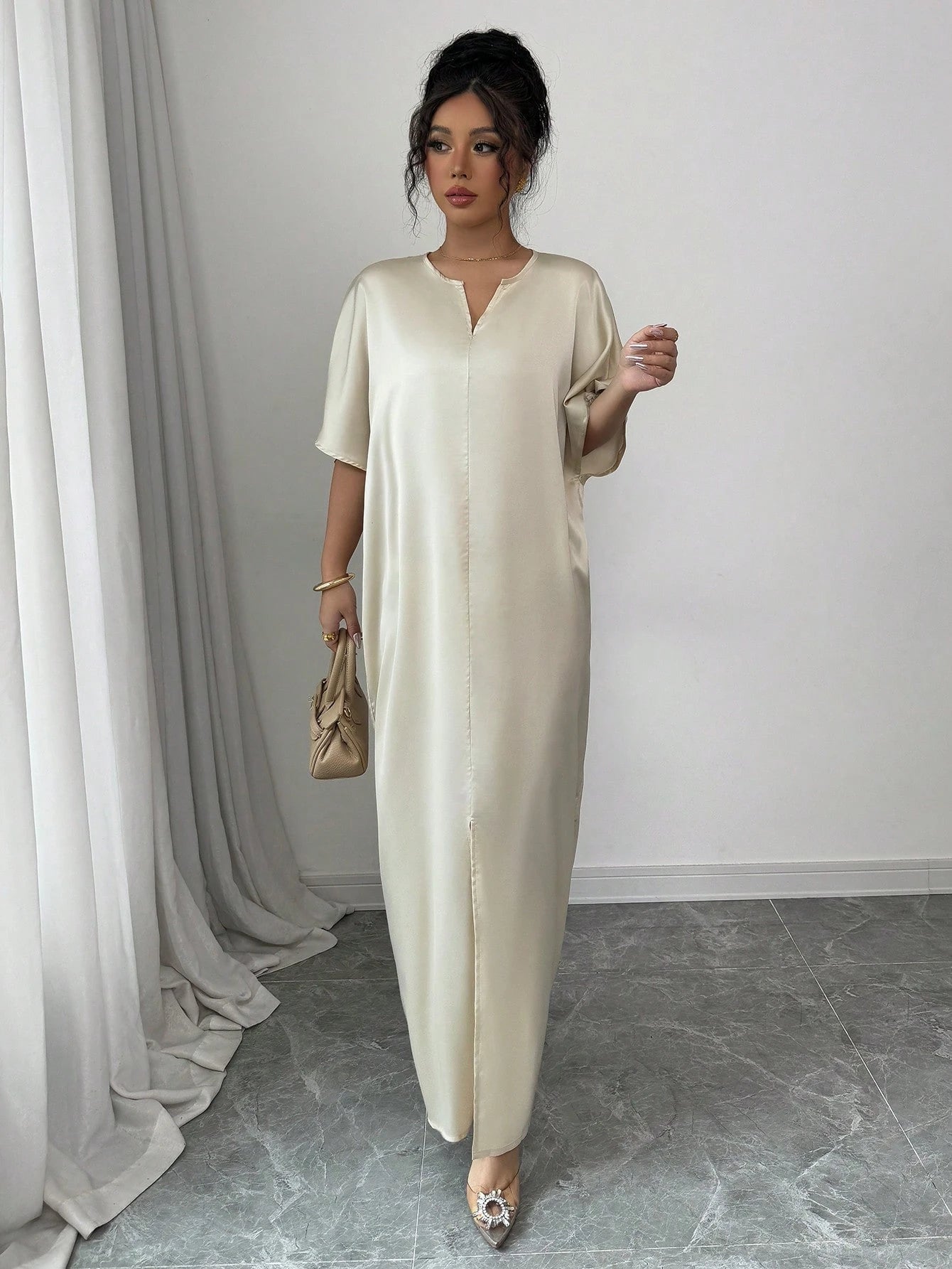 ELENZGA – Robe Longue Satinée - Véluxe - Daily Look