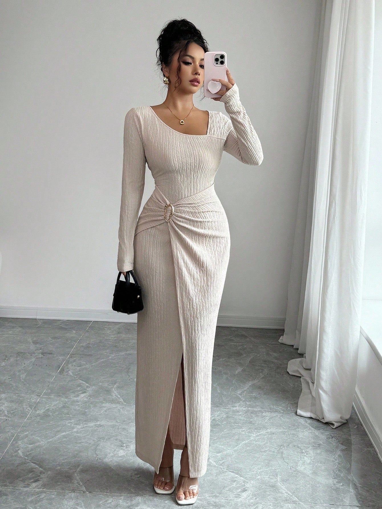 ELENZGA– Robe Maille Asymétrique - Véluxe - Daily Look