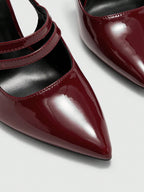 Escarpins Mary Jane Vernis "Bordeaux Glam" – Slingback à Double Bride - Véluxe - Daily Look