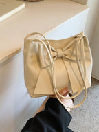 FFAN BAGS - Sac à Épaule "Coquette" – Noeud Géant & Cuir Souple - Véluxe - Daily Look