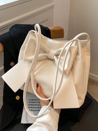 FFAN BAGS - Sac à Épaule "Coquette" – Noeud Géant & Cuir Souple - Véluxe - Daily Look