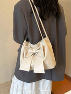 FFAN BAGS - Sac à Épaule "Coquette" – Noeud Géant & Cuir Souple - Véluxe - Daily Look