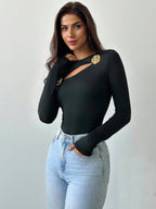 FIRERIE – Top "Éclat Floral" à Découpe Asymétrique - Véluxe - Daily Look