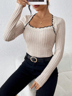 FRENCHY – Body Nervuré à Encolure Festonnée - Véluxe - Daily Look