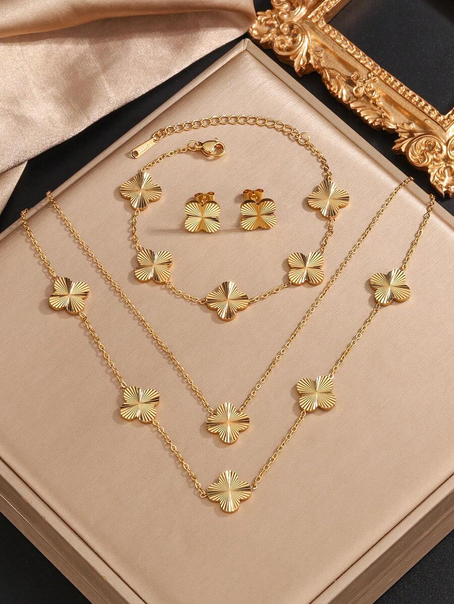 HANABI - Parure Complète Trèfle "Rayonnant" 4pcs - Véluxe - Daily Look